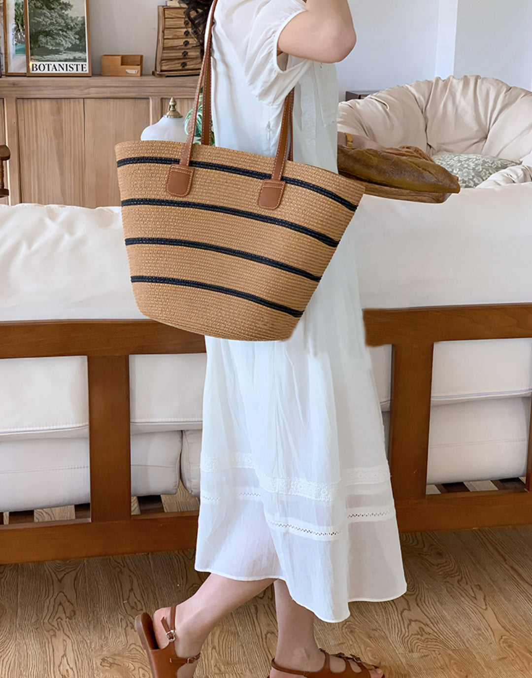 Straw Beach Bags Tote Bag&Summer Handwoven Shoulder Bags