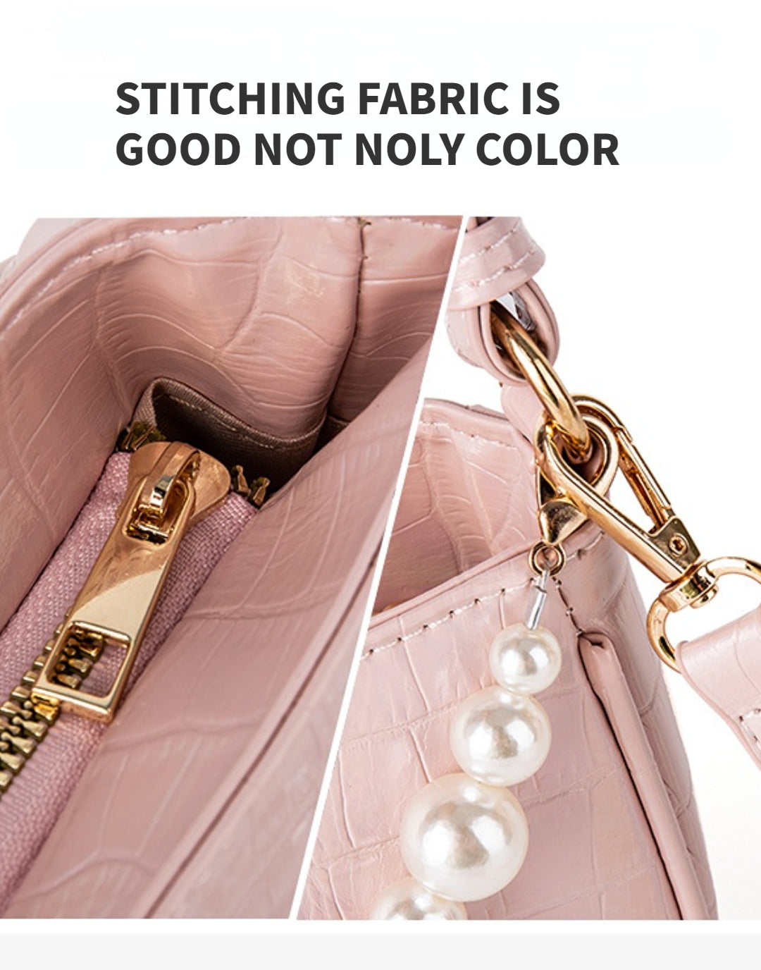 Laser Pink Crossbody Baguette Bag