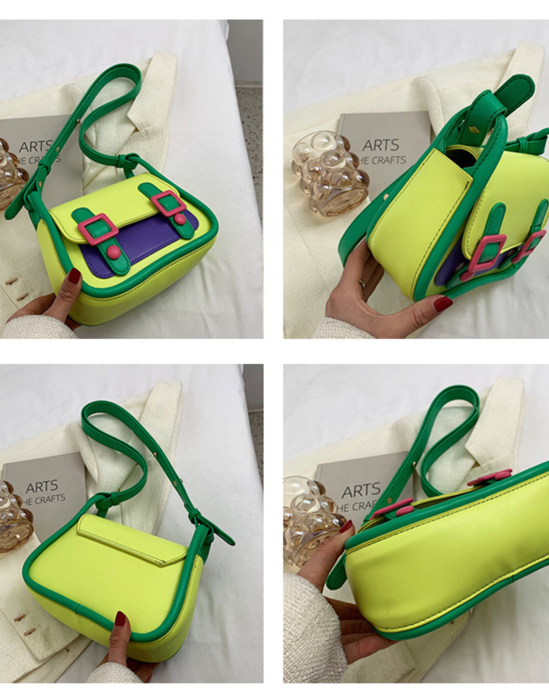 Contrasting color sweet girl fashion shoulder bag Dopamine Purse