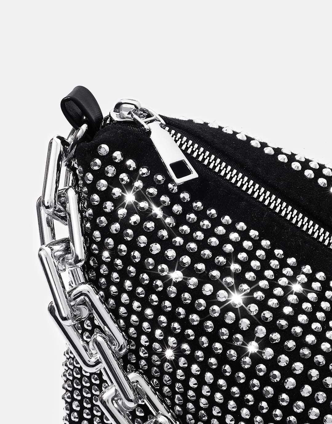 Artificial Crystal Big Chain&High Capacity Shoulder Bag
