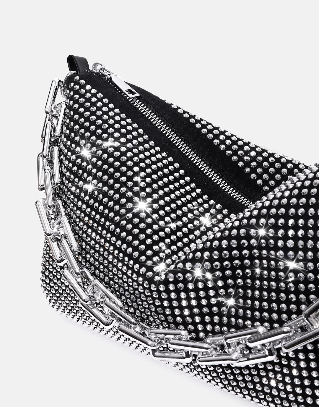 Artificial Crystal Big Chain&High Capacity Shoulder Bag