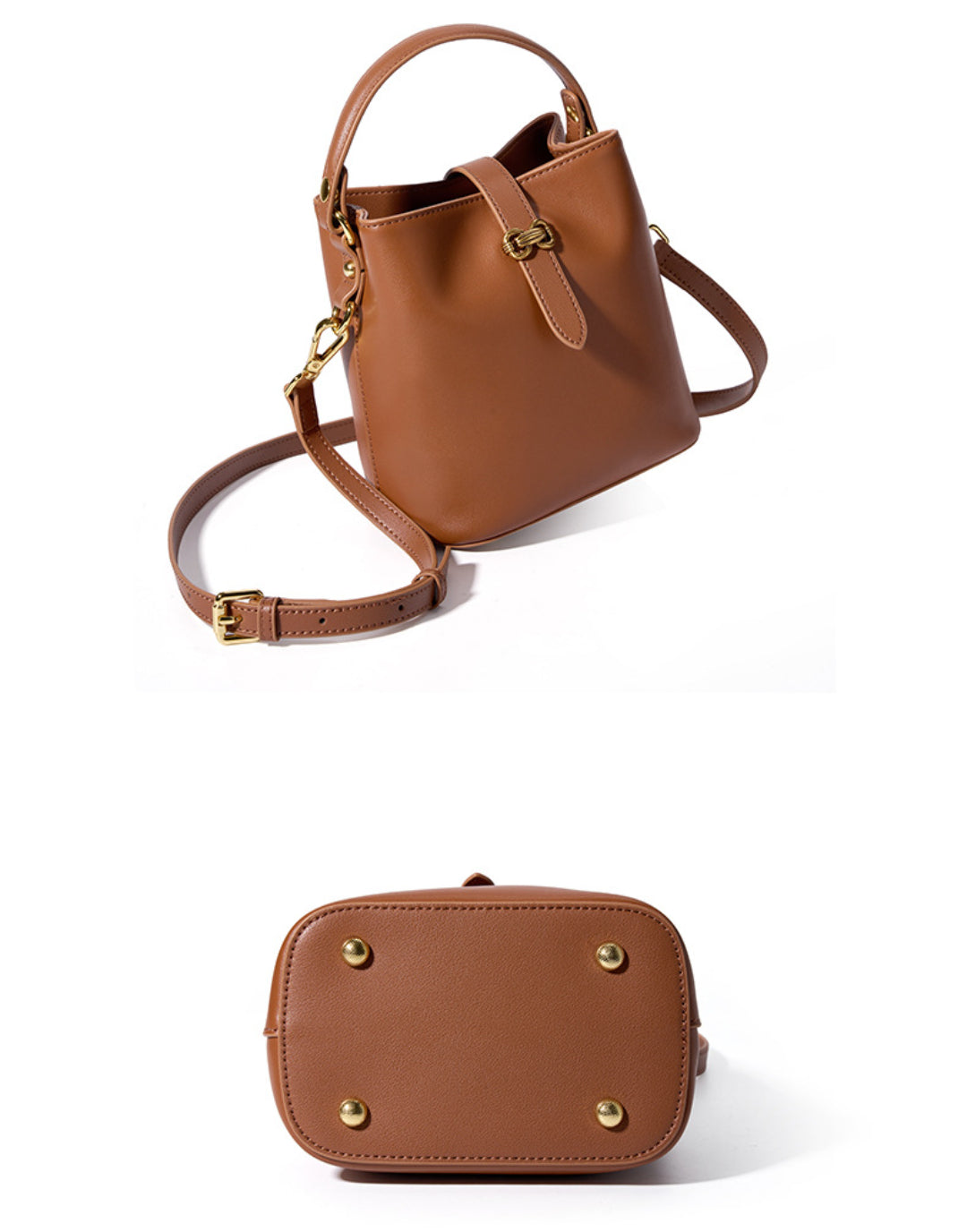 Yenesy Women Leather Crossbody Bucket Bag