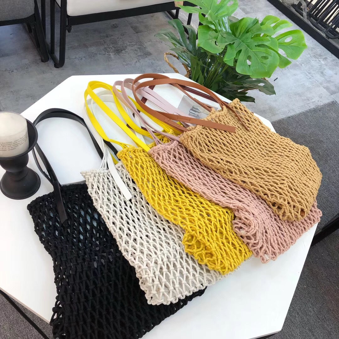 Cotton Rope Beach Bag With Inner Bag