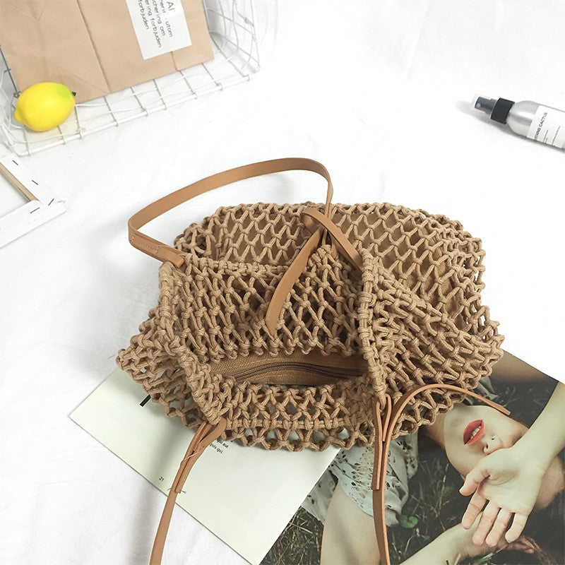 Cotton Rope Beach Bag With Inner Bag