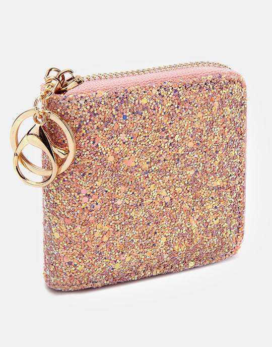 Small Glitter Wallet with Key Ring