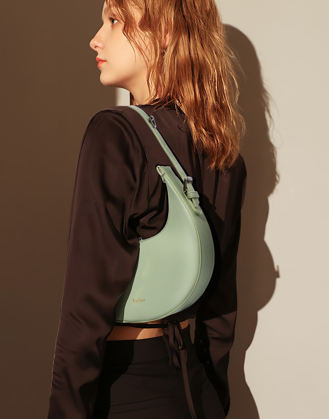 2023 Women shoulder bag new Cow leather cowhide crescent bag armpit bag  half round moon bag handbag - AliExpress