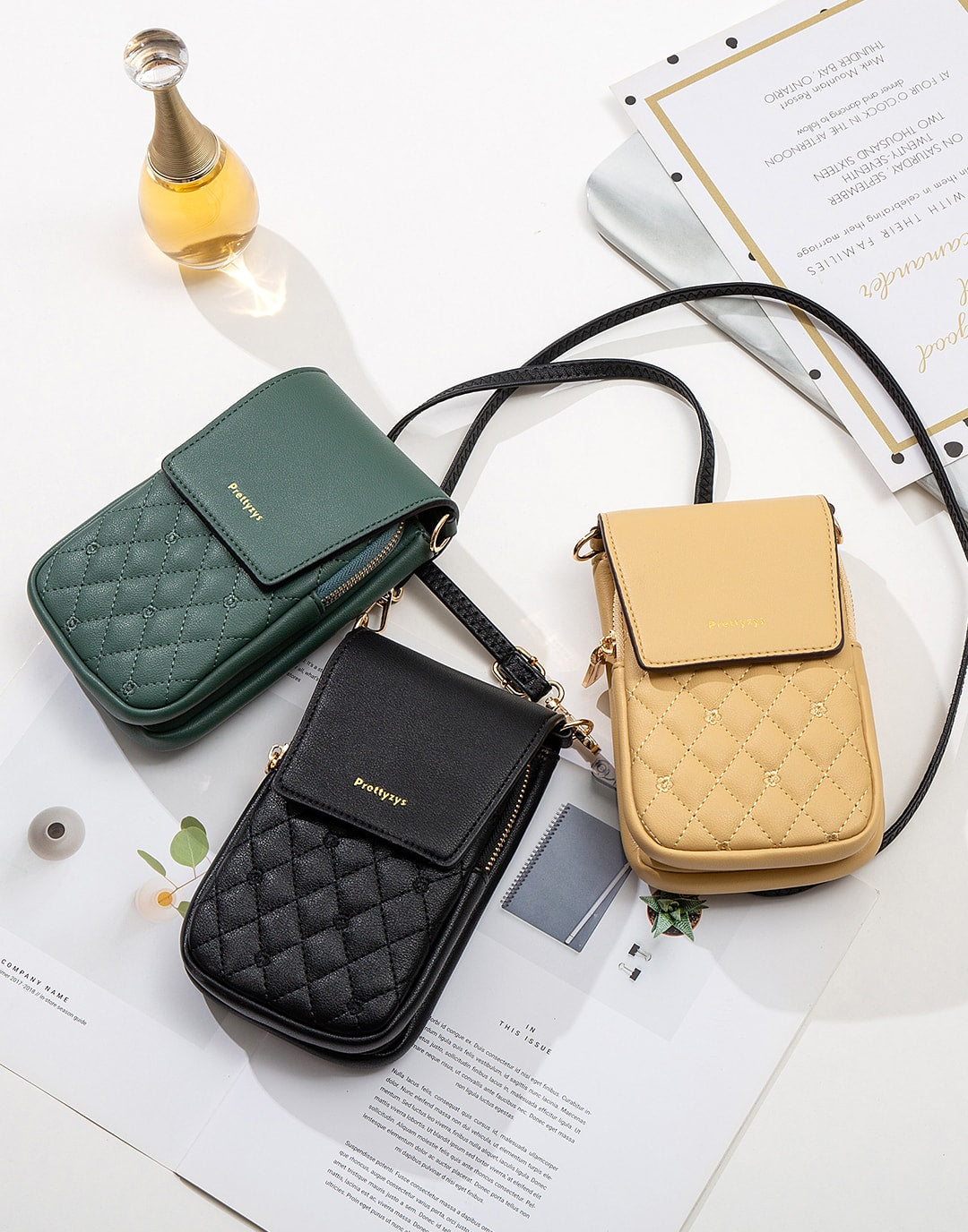 Yenesy Quilted Purse&Mini Phone Bag