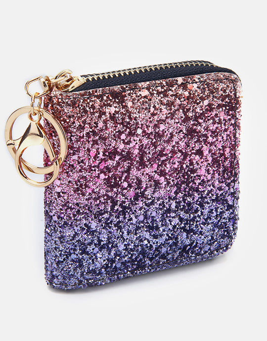 Small Glitter Wallet with Key Ring