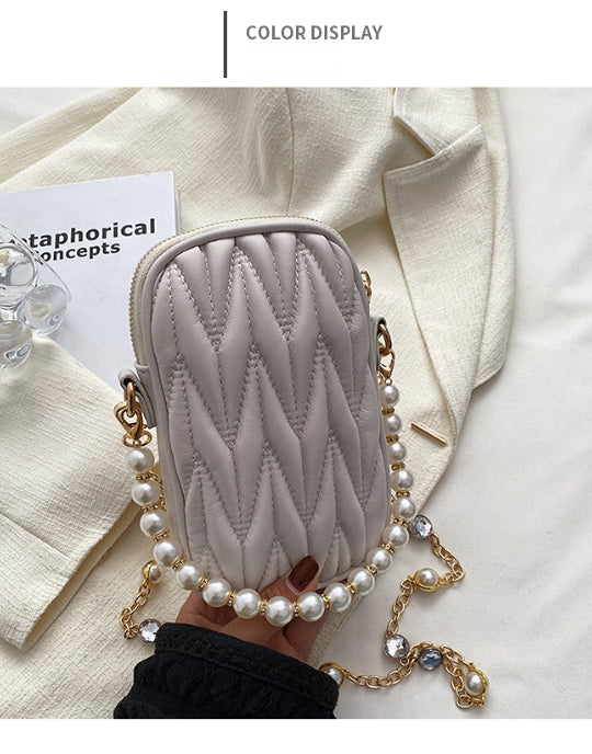 Pearl Chain Mini Top Handle Bag & Crossbody Phone Bag