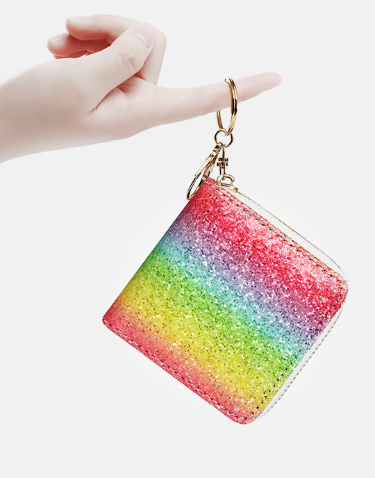 Small Glitter Wallet with Key Ring