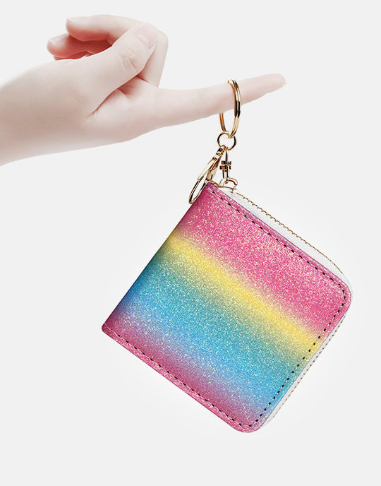 Small Glitter Wallet with Key Ring