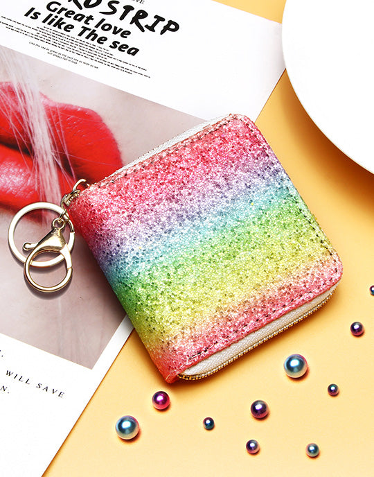 Small Glitter Wallet with Key Ring