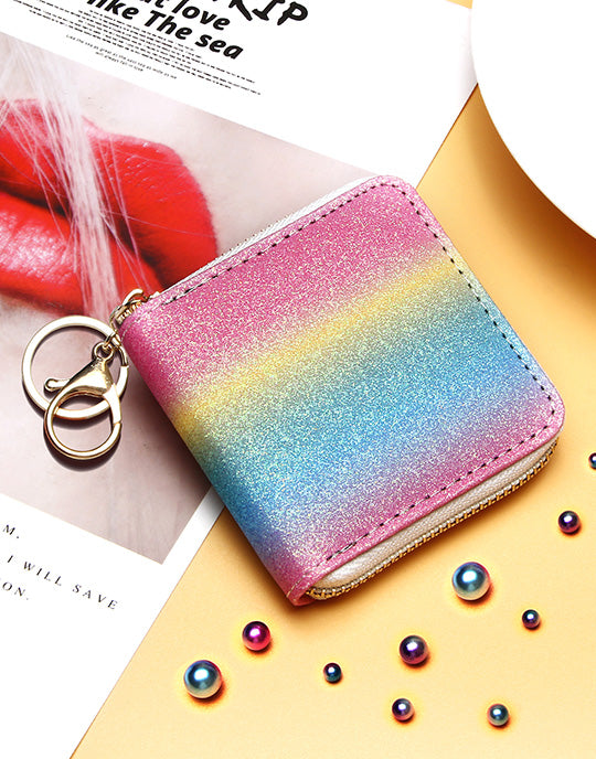 Small Glitter Wallet with Key Ring