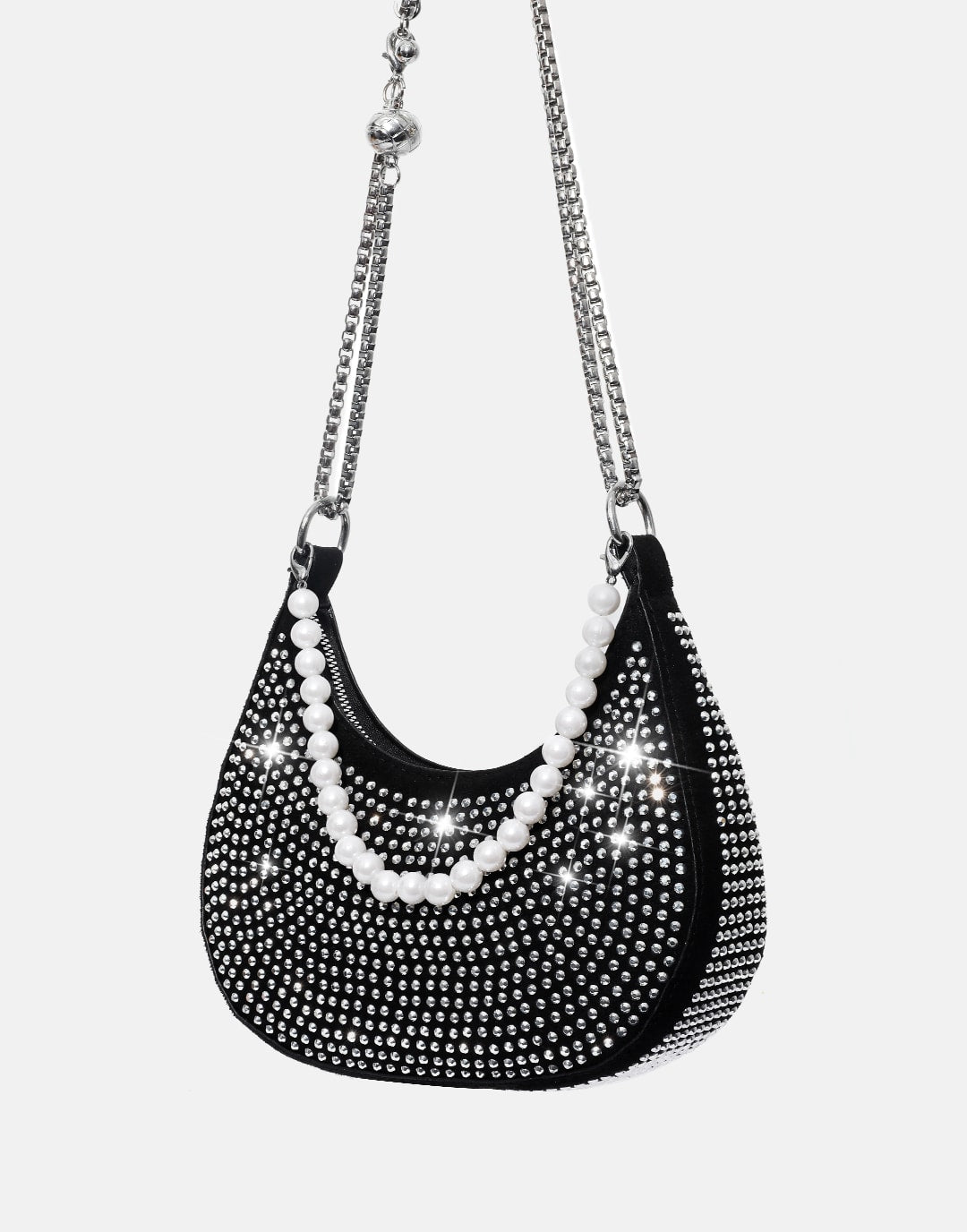 Bling Crystal Medium Chain Cross-body&Handbag Purse