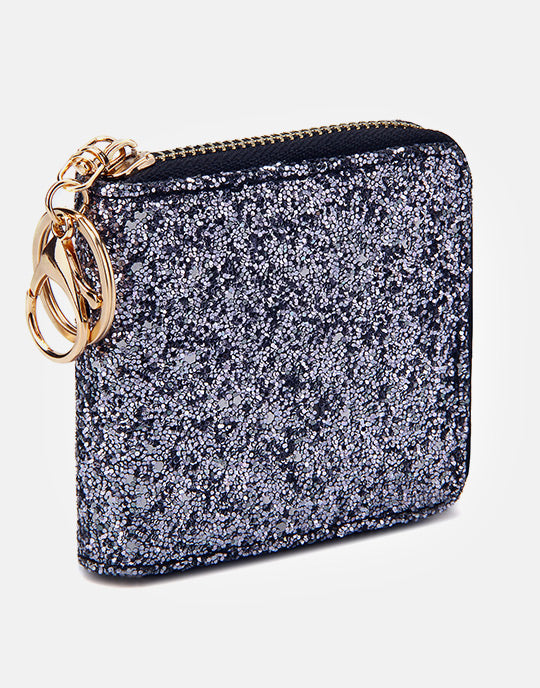 Small Glitter Wallet with Key Ring