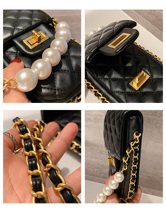 Pearl Chain Design Mini Phone Bag