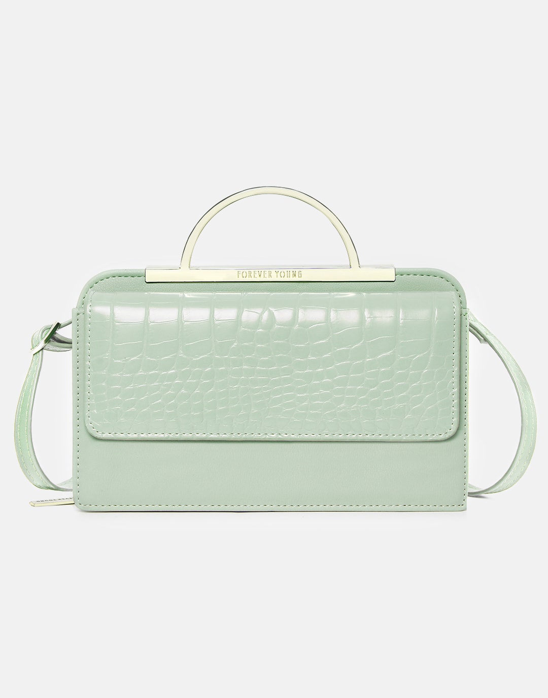 Minimalist Crocodile Printed&Metal Handle Daily Bag