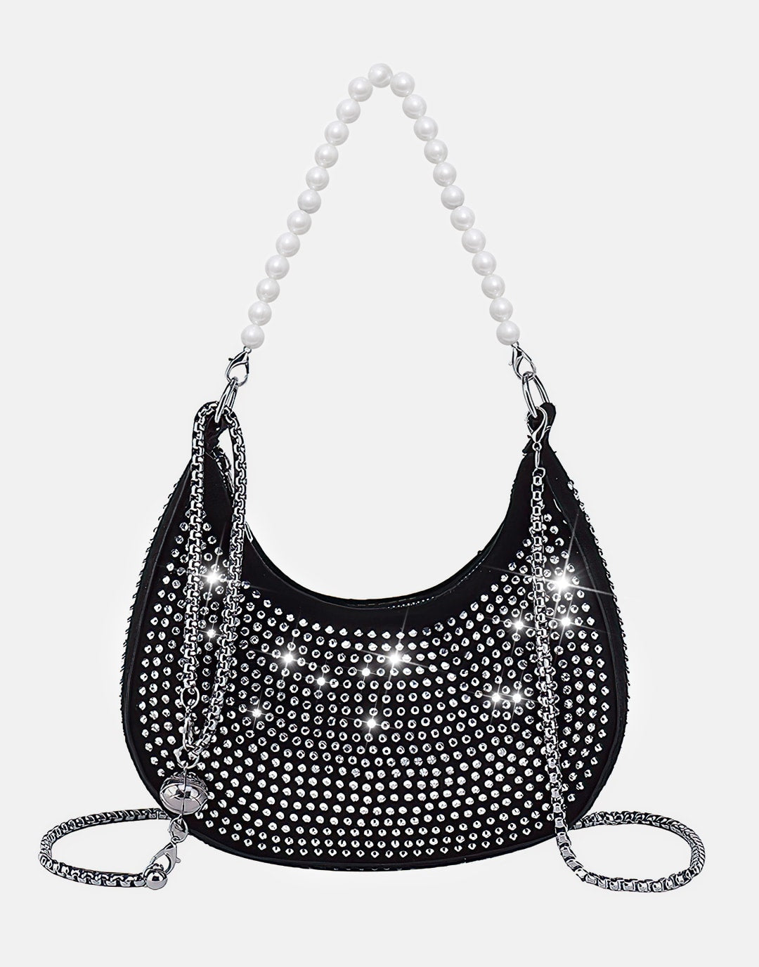 Bling Crystal Medium Chain Cross-body&Handbag Purse