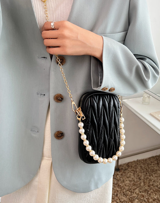 Pearl Chain Mini Top Handle Bag & Crossbody Phone Bag